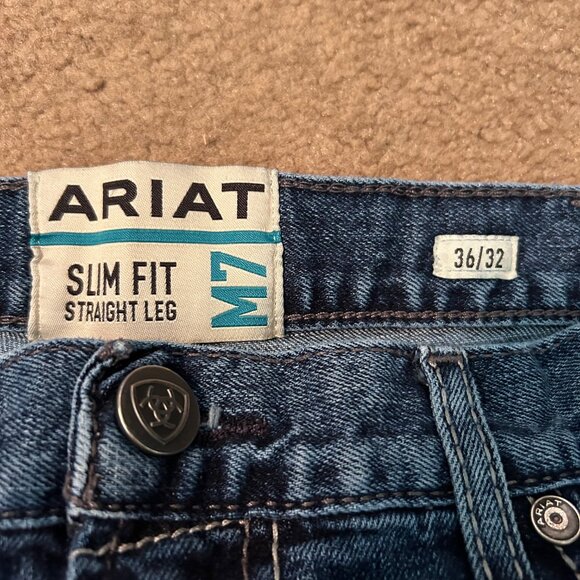 3 pr. Men's Ariat M7 Slim Fit Straight Leg 36x32 Jeans - Picture 2 of 2